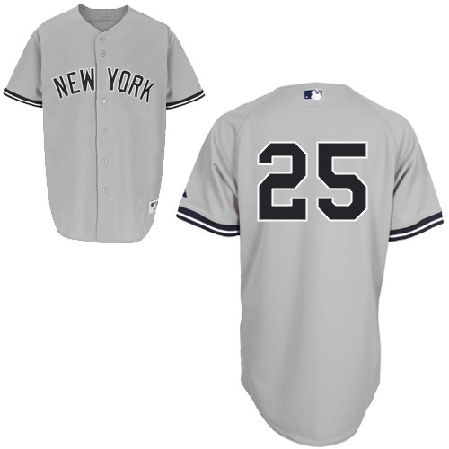 Mark Teixeira #25 MLB Jersey-New York Yankees Men's Authentic Road Gray Baseball Jersey - Click Image to Close
